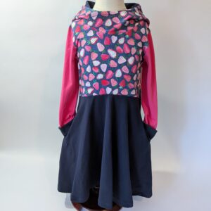 Organic Hooded Dress - Pockets - Grow With Me - Strawberries