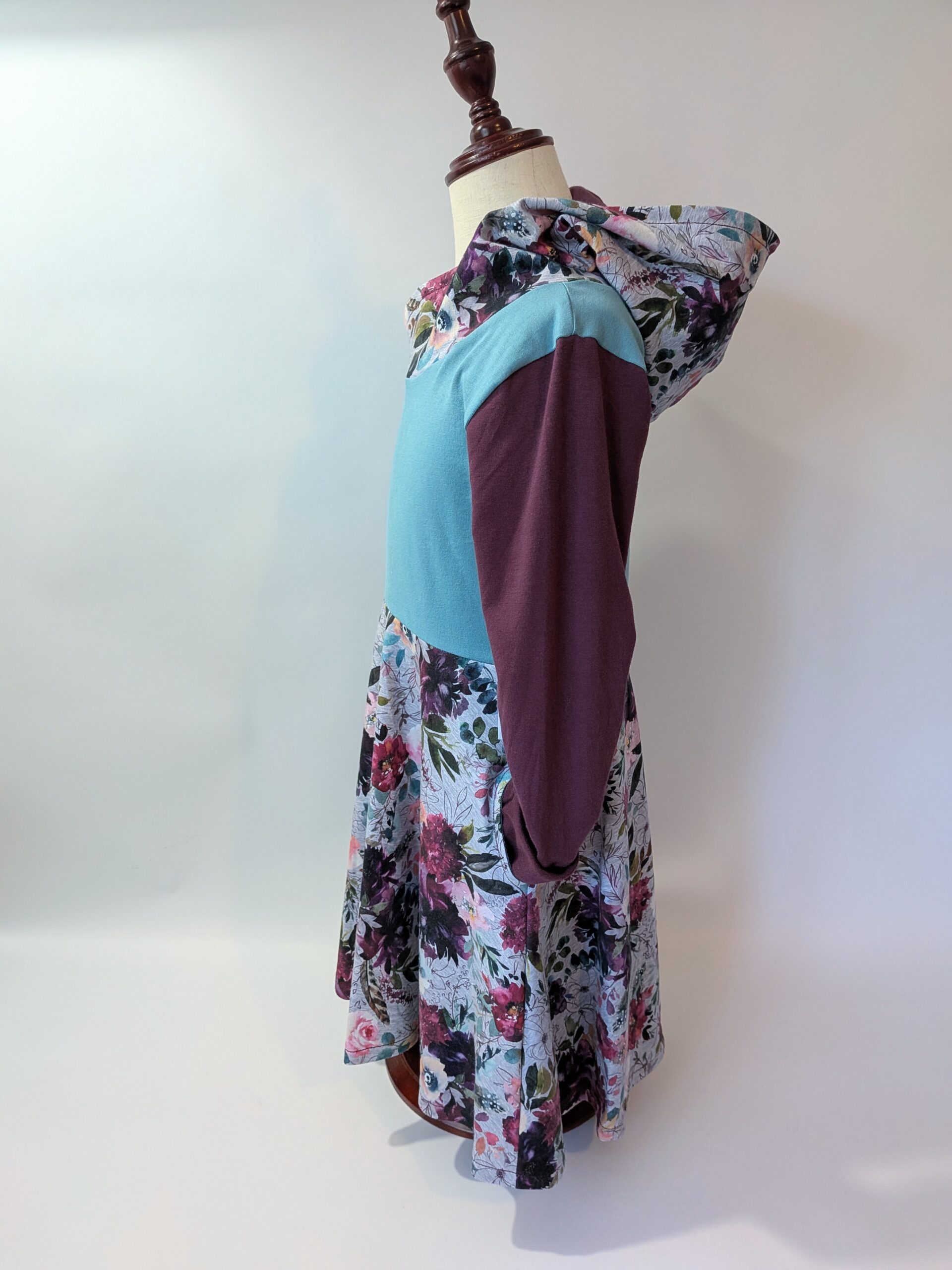 Organic Hooded Dress - Pockets - Grow With Me - Floral