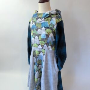 Organic Hooded Dress - Pockets - Grow With Me - Mountains Plaid
