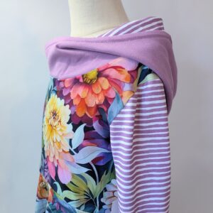 Organic Hooded Dress - Pockets - Grow With Me - Floral Dahlia