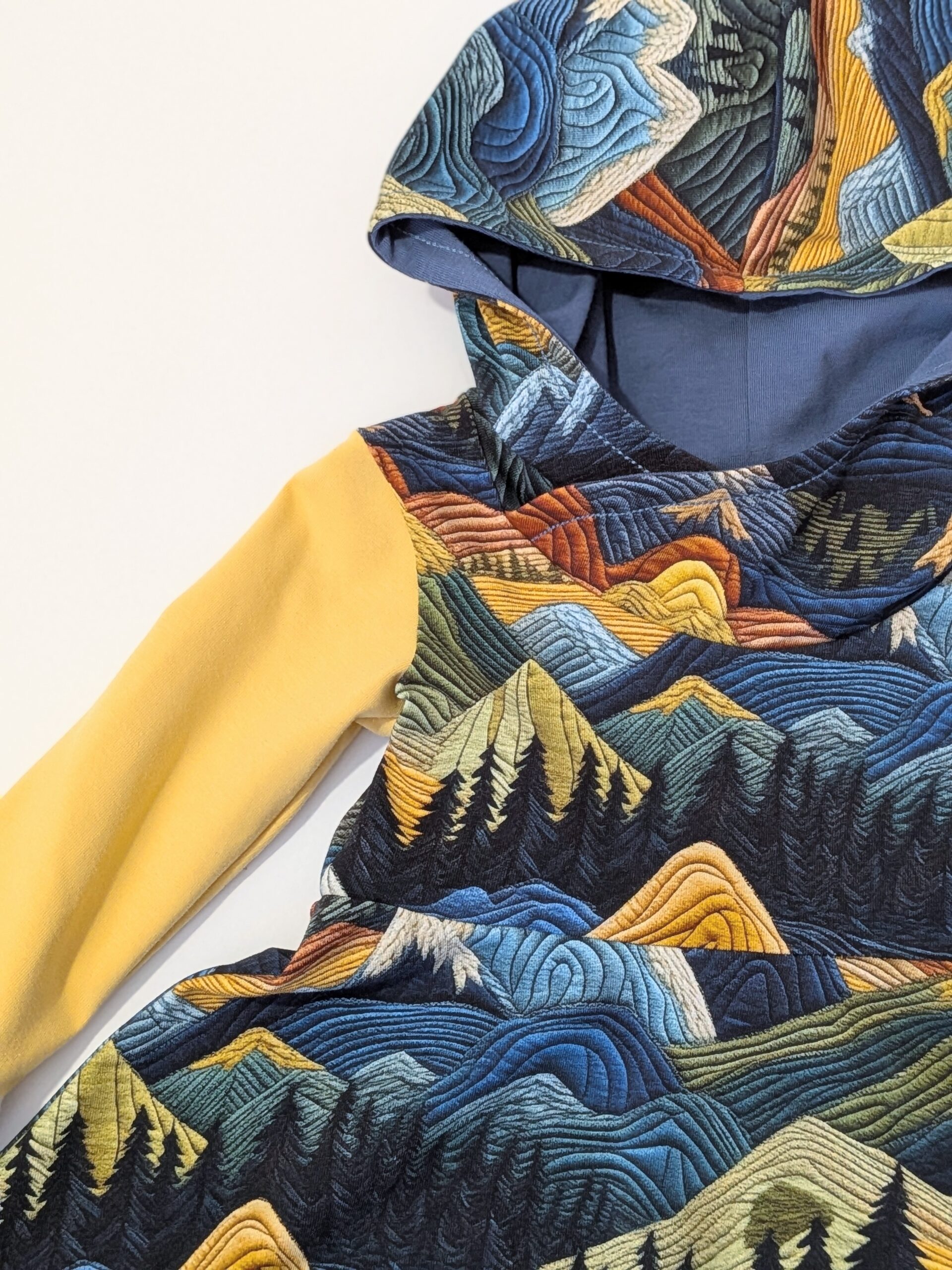 Organic Hooded Dress - Pockets - Grow With Me - Tapestry Mountains - Image 2